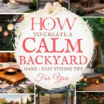 says how to create a calm backyard oasis plus easy styling tips for you with 9 photos of backyards below says How To Create A Calm Backyard Oasis Seating, Lighting, Tables & Cozy Styling Tips