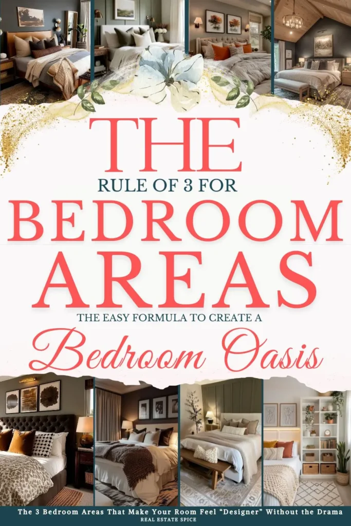says the rule of 3 for bedroom areas the easy formula to create a bedroom oasis with 8 photos of bedrooms below says The 3 Bedroom Areas That Make Your Room Feel “Designer” Without the Drama