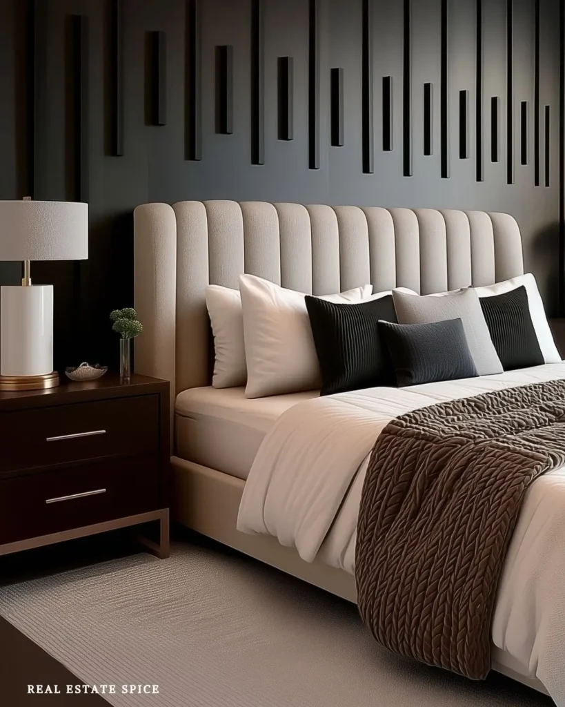 small bedroom with nightstand and open space to walk