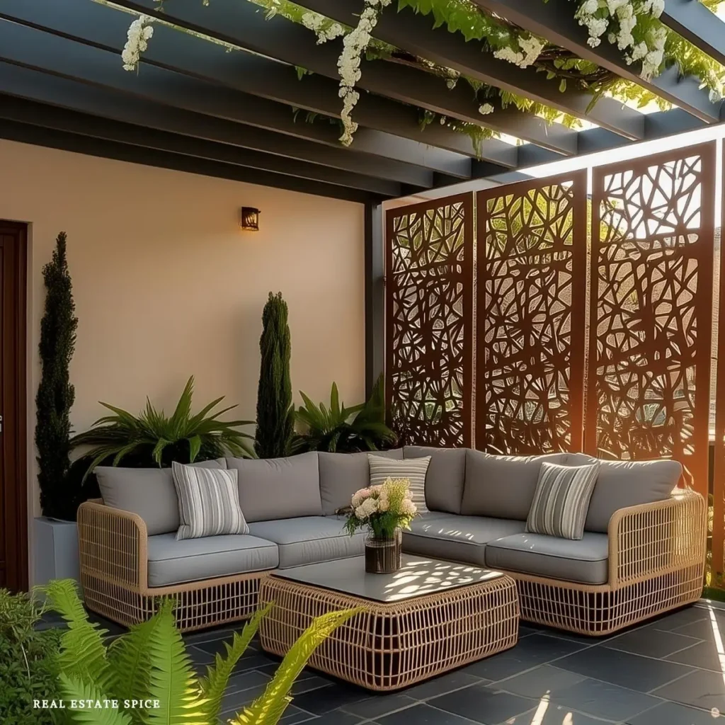 small patio with outdoor sectional set