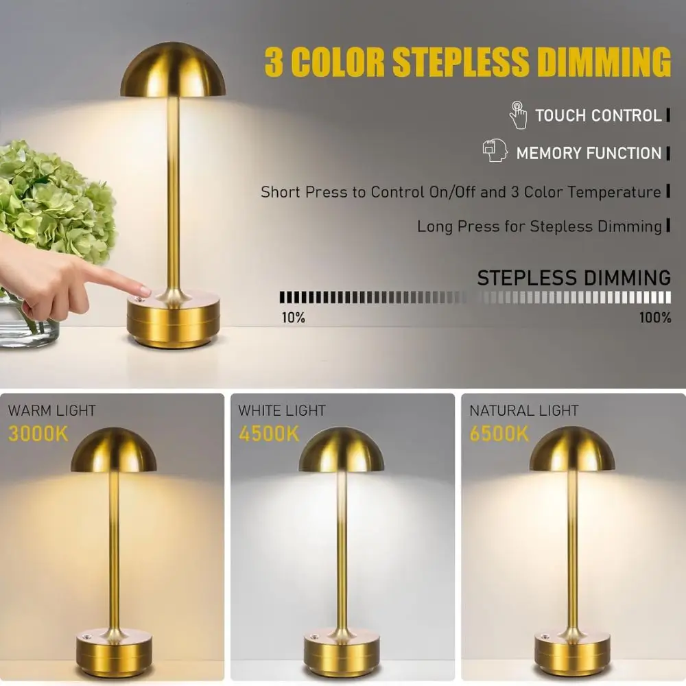 small table lamp dimming cordless