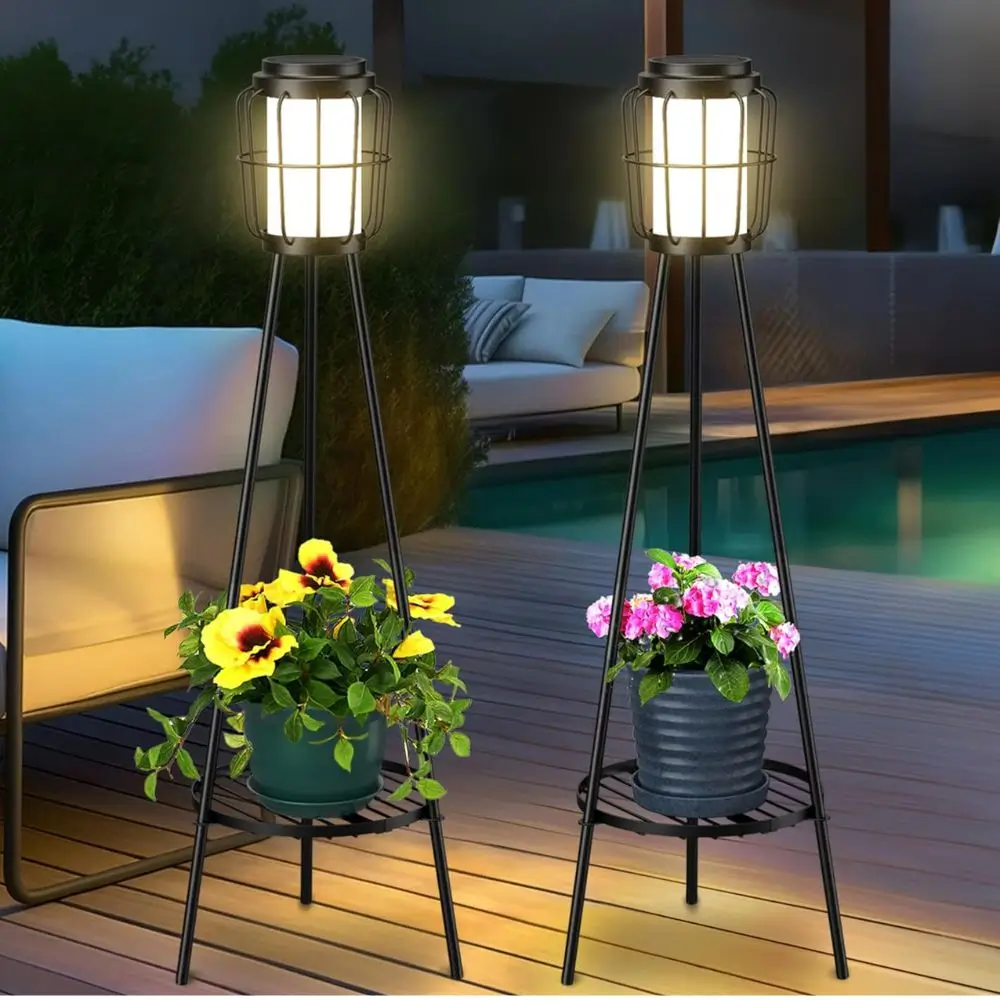 solar light with plant stand
