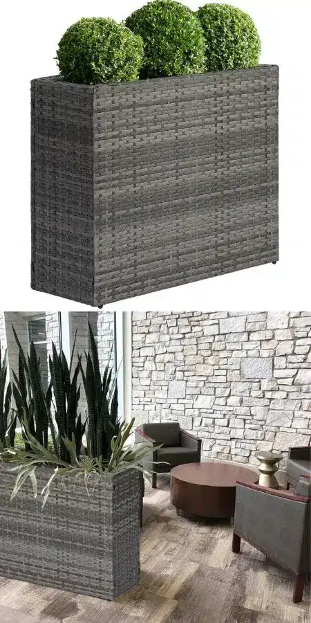 tall outdoor wicker planter
