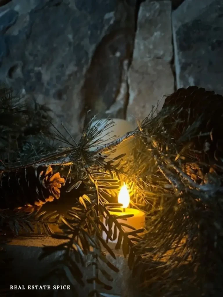 tea light on mantle