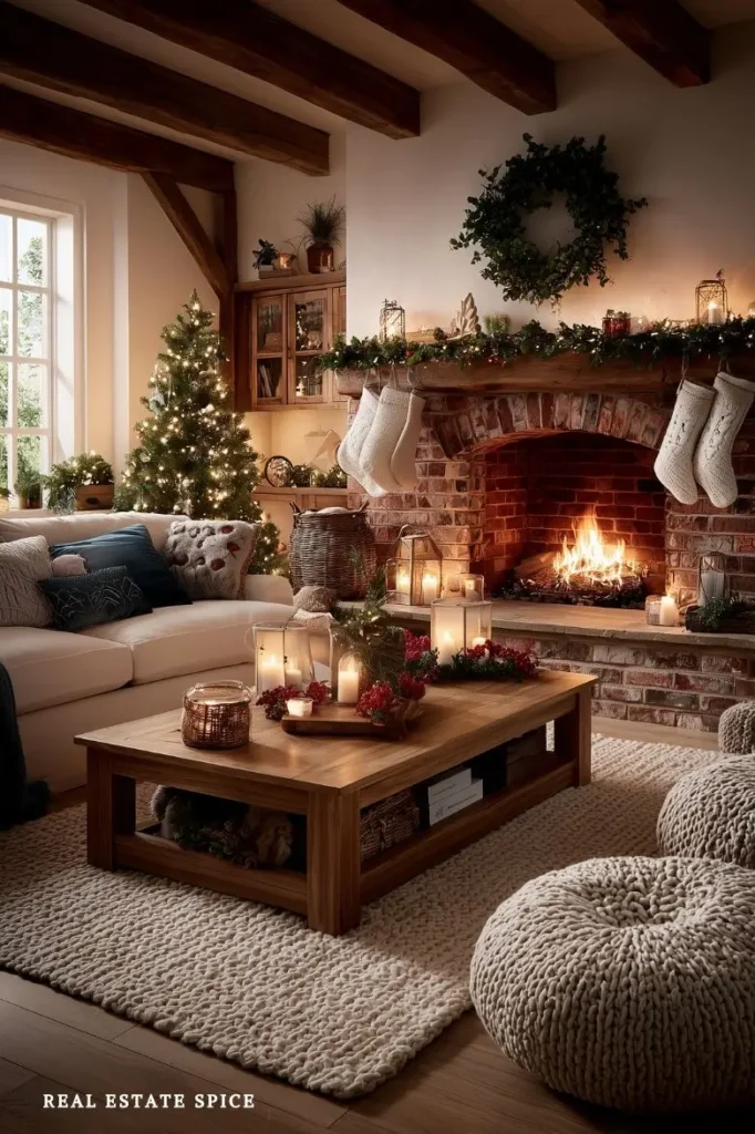 traditional christmas living room