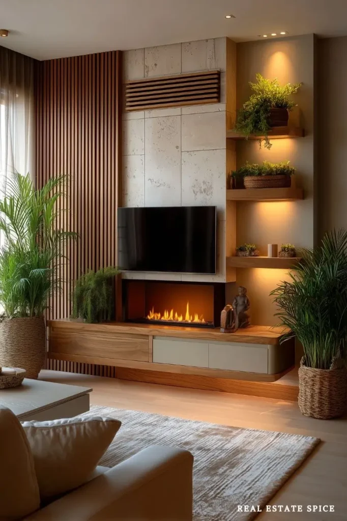 tv accent wall in living room