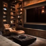 tv wall with built in shelves