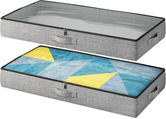 under bed storage 2 piece can be stackable storage