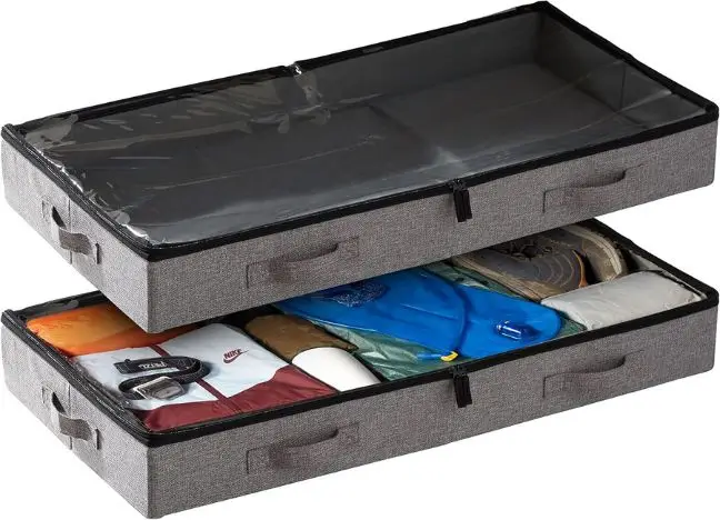 under bed storage 2 piece can be stackable storage too