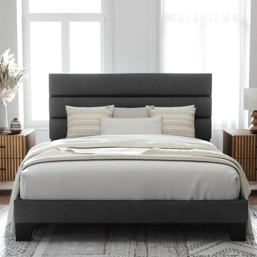 upholstered headboard with bed frame