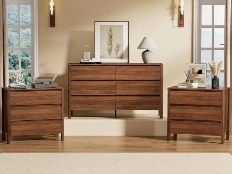 walnut bedroom furniture set 