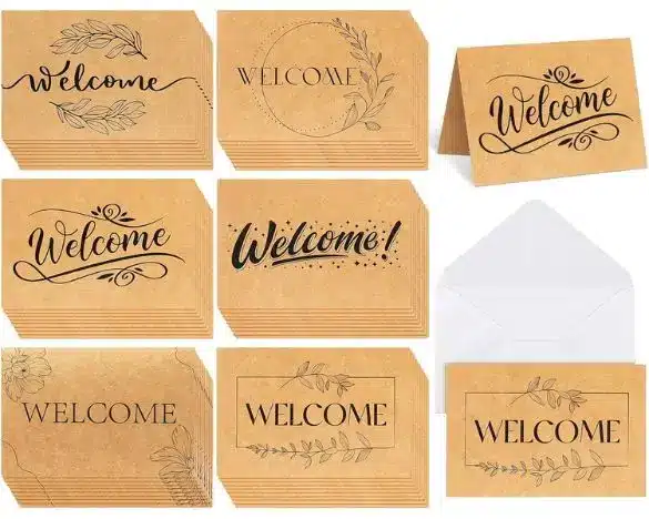 welcome card stationary with envelope
