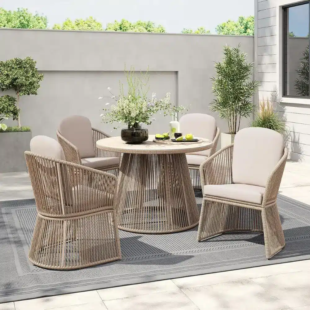 woven rattan dining set